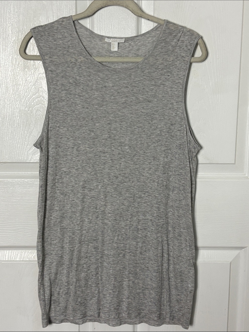 COS Grey Sleeveless Top Casual Essential size Large Lyocell Cashmere Silk Blend